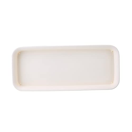 Yililay Pflanzentopf Tablett Blütenblume Pflanzenbehältertaucer Blütenschale Kunststoff Rechteck Blütenstopf Palette (12 Zoll cremig-weiß) von Yililay