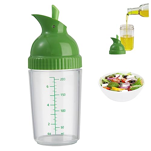 Yililay Salatdressing Shaker, 200 ml, transparente Salatdressing Mixerflasche mit Skala und Ausgießer, großer offener Salatdressing Behälter zum Mischen von Dressings, Saucen von Yililay