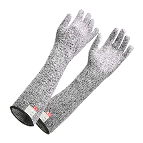 Yililay Schnitt resistente Handschuhe lange Ärmel Anti -Schnitt -Ärmel Lebensmittelqualität Küchensicherheit Mitten 1Pair 22 cm Handschuhe von Yililay