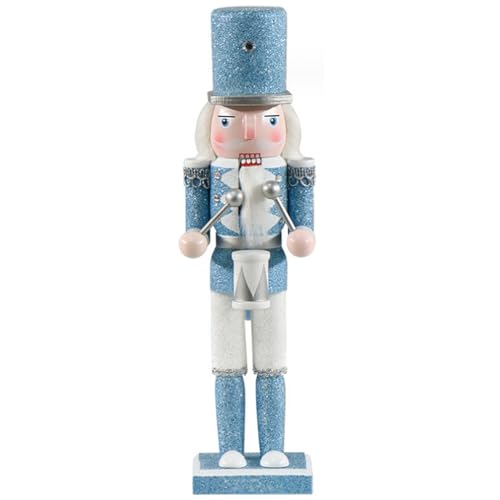Yililay Weihnachts -Nussknacker 12 -Zoll -Holznutknacker -Soldat trommeln weiße und Blaue traditionelle süße Weihnachtskracker -Figuren für Tischverzierung Geschenkstil11 von Yililay