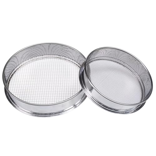 Yilotuce Gartensieb für Erde und Steine, Edelstahlgitter, Set mit einem 25 cm und einem 20 cm von Yilotuce