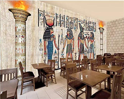 Benutzerdefinierte Tapete 3D Fototapeten Ägyptische Rustikale Wandmalerei Wohnzimmer Hintergrund Tapeten Wohnkultur 250Cm(W)×175Cm(H) von Yimesoy