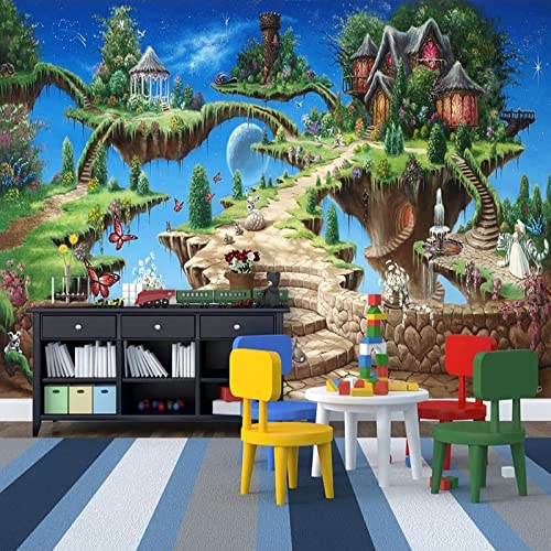 Benutzerdefinierte Wand Tuch 3D Cartoon Märchen Schloss Fototapeten Tapete Kinder Kinder Schlafzimmer Hintergrund Tapeten Für Wände 3 D 350Cm(W)×245Cm(H) von Yimesoy