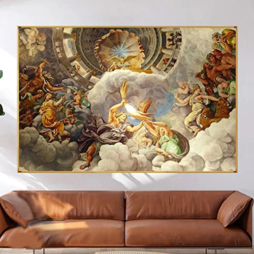 Yimesoy Retro Religion Kunstwerk Griechische Götter Zeus Vintage Home Decor Wandkunst Bild Auf Leinwand Poster Gemälde Für Wohnzimmer 50X70Cm Kein Rahmen von Yimesoy