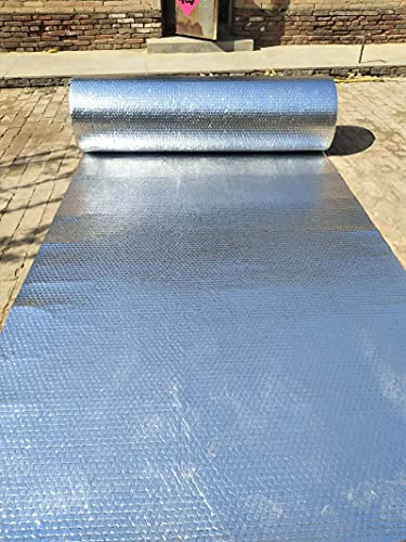 Dachboden Selbstklebend Isolierfolie Dämmfolie Doppelte Aluminium Folien-Blase Isoliertapete Wand Isolierung Selbstklebend Thermo Und Schaum Heizkörpers Thermisch Dachisolierung(Size:1x10m/3.2x32.8ft) von Yimihua