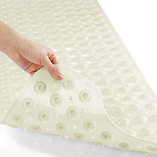 Yimobra Badewannenmatte, Extra Lang Badematte für Wanne 100 x 40 cm Anti-Rutsch mit Abflusslöchern, Saugnäpfen, Phthalatfrei, Latexfrei, BPA-frei und Maschinenwaschbar von Yimobra