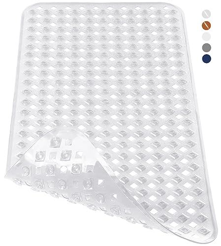 Yimobra Badewannenmatte, Extra Lang Badematte für Wanne Anti-Rutsch mit Abflusslöchern, Saugnäpfen, Phthalatfrei, Latexfrei, BPA-frei und Maschinenwaschbar (70 x 40 cm, Transparent) von Yimobra