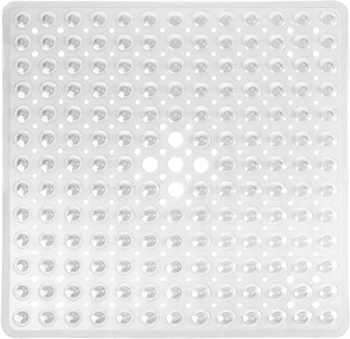 Yimobra Duschmatte, rutschfest Duscheinlage mit Saugnäpfen, Sicherheits Schimmelresistent Duscheinlage mit Ablauflöchern, Antirutschmatte Dusche BPA frei Maschinenwaschbar, 53 x 53 cm, Transparent von Yimobra