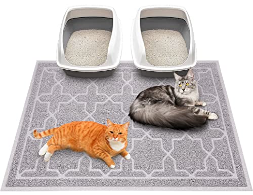 Yimobra Fangmatte für Katzentoilette, leicht zu reinigen, rutschfest, wasserabweisend, weiche Haustierstreu-Bodenmatten, kein Phthalat, 90 x 120 cm, Leichter Kaffee von Yimobra