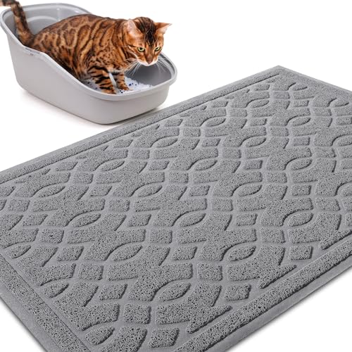 Yimobra Katzenstreu Matte, 90 x 60 cm, Wasserdichte Katzenklomatte Rutschfest Katzenklo Unterleger Matte, Einfache Reinigung Katzenklo Vorleger, Grau Yimobra Katzenstreu Matte, 90 x 60 cm, Wasserdichte Katzenklomatte Rutschfest Katzenklo Unterleger Matte, Einfache Reinigung Katzenklo Vorleger, Grau von Yimobra