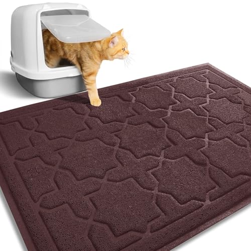 Yimobra Katzenstreu Matte, 90 x 60 cm, Wasserdichte Katzenklomatte Rutschfest Katzenklo Unterleger Matte, Einfache Reinigung Katzenklo Vorleger, Dunkler Kaffee Yimobra Katzenstreu Matte, 90 x 60 cm, Wasserdichte Katzenklomatte Rutschfest Katzenklo Unterleger Matte, Einfache Reinigung Katzenklo Vorleger, Dunkler Kaffee von Yimobra