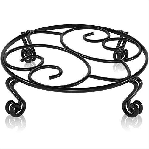 Yimobra Original Patentierter Pflanzenständer Für Blumentopf Indoor Outdoor Metall Rostfrei Eisen Garten Container Runde Stützen Rack Für Pflanzgefäß, Schwarz, 30 cm von Yimobra