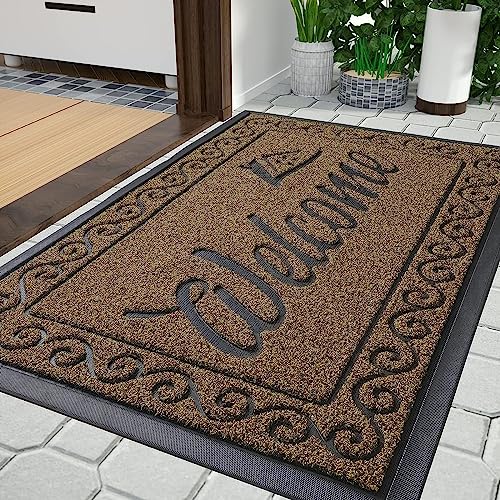 Yimobra Fußmatte Aussen, 120 x 81 cm, rutschfest, Wetterfest, Waschbar, Wellcome Schmutzfangmatte für Haustür & Eingangsbereich, Beige Braun Yimobra Fußmatte Aussen, 120 x 81 cm, rutschfest, Wetterfest, Waschbar, Wellcome Schmutzfangmatte für Haustür & Eingangsbereich, Beige Braun von Yimobra