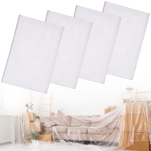 Yimomoyi 4er Set Abdeckfolie Maler, 4×5m Malerfolie Abdeckfolie, Malerplane, Malerabdeckfolie, Transparente Baufolie aus PE, Große Abdeckplane für Renovierung, Umzug, Gartenmöbel Yimomoyi 4er Set Abdeckfolie Maler, 4×5m Malerfolie Abdeckfolie, Malerplane, Malerabdeckfolie, Transparente Baufolie aus PE, Große Abdeckplane für Renovierung, Umzug, Gartenmöbel von Yimomoyi