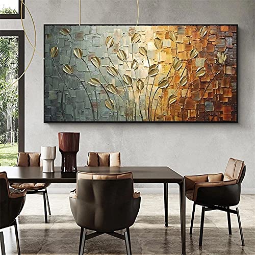 Yimze Diamant Malerei Erwachsene Goldene Blätter DIY 5D Diamond Painting Bilder Vollbohrer Diamant Gemälde Malen nach Zahlen Stickerei für Home Wall Decor Geschenke(40x120cm/16x48in Square Drill) von Yimze