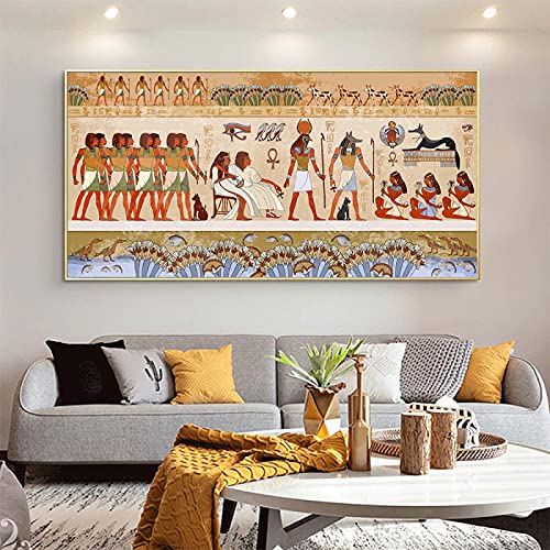 Yinaa Leinwand Wandkunst Gemälde Altes Ägypten Poster und Drucke Giclée Kunstwerk Bilder für Wohnzimmer Wohnkultur-50x100cm Kein Rahmen von Yinaa