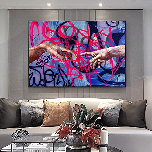 Moderne Charakter Körper Leinwand Gemälde Graffiti Kunst Hände Wandbild für Wohnzimmer Innendekoration Poster 70x100cmx1pcs rahmenlos von Yinaa