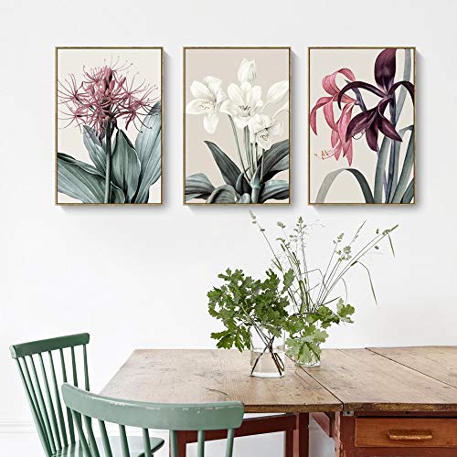 Poster Und Drucke Moderne Blumen Leinwand Malerei Wandkunst Bilder Nordic Style Home Wohnzimmer Dekoration 50x70cmx3pcs rahmenlos von Yinaa