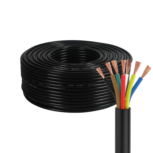 Yinaolan 7 x 0,75 mm² Anhängerkabel 12 V 24 V Wohnwagenkabel, 10 m für Wohnmobilanhänger 7 runde elektrische Drähte für die Verdrahtungsverbindung, Abschleppkabel von Yinaolan