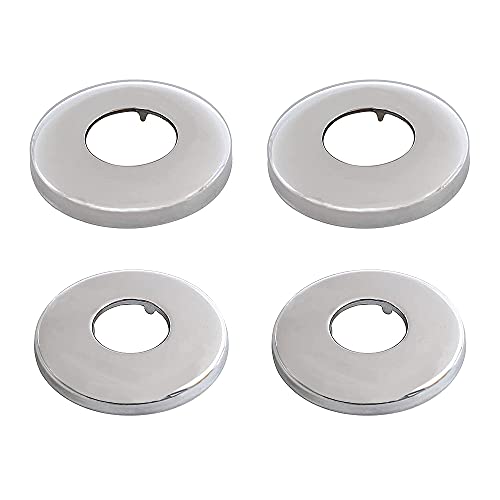 Keboyoe 4 Stück Wasserhahn Rosette Hahnrosette Rosette Verchromte Rohrabdeckung Runde Abdeckung für HeizköRperventil Duschplatte, Innendurchmesser 26 mm & 34 mm von Keboyoe