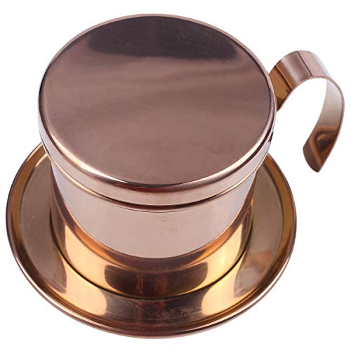 Yinchus Edelstahl Vietnamesisch Kaffeefilter Einzelne Tasse Vietnam Hand Punch Pot Tropf Filter Kaffee Vietnamesisch Kaffee Tropf Filter Tasse Familie AußEnbereich RoséGold von Yinchus