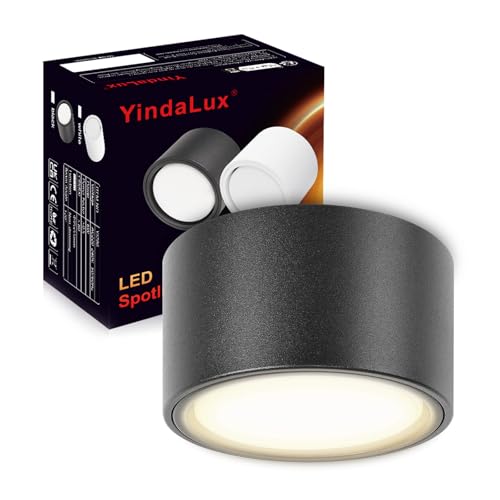 YindaLux 1 Stück LED Aufbauspot Schwarz 230V Ø95x55mm Decken Aufbaustrahle inkl. 6W GX53 Leuchtmittel Neutralweiß 4000K 660LM Deckenspot Aufputz Deckenstrahler mit großer Leuchtfläche Spotleuchte YindaLux 1 Stück LED Aufbauspot Schwarz 230V Ø95x55mm Decken Aufbaustrahle inkl. 6W GX53 Leuchtmittel Neutralweiß 4000K 660LM Deckenspot Aufputz Deckenstrahler mit großer Leuchtfläche Spotleuchte von YindaLux