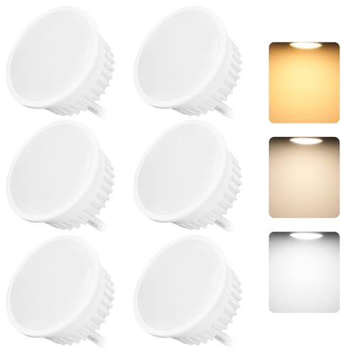YindaLux 6er Set LED Modul Dimmbar ø50x23mm für Einbaustrahler Aufbauspot 4.9W 500LM 3CCT Warmweiss 3000K Neutralweiss 4000K Kaltweiss 6500K IP44 Wasserdicht 120°Modul Ersetzt GU10 MR16 Leuchtmittel YindaLux 6er Set LED Modul Dimmbar ø50x23mm für Einbaustrahler Aufbauspot 4.9W 500LM 3CCT Warmweiss 3000K Neutralweiss 4000K Kaltweiss 6500K IP44 Wasserdicht 120°Modul Ersetzt GU10 MR16 Leuchtmittel von YindaLux