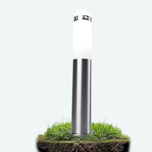 YindaLux Gartenlampen Für Draußen，IP44 Wegeleuchten Außen Mit E27-Sockel Gartenleuchte，Gartenbeleuchtung 304 Edelstahl，12W Pollerleuchte außen Geeignet Für Gärten, Gehwege, Rasenflächen von YindaLux