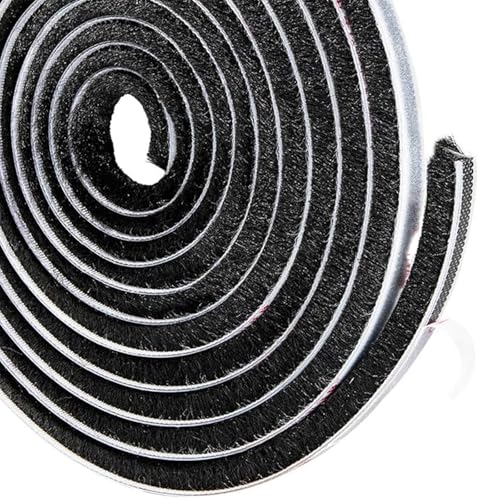 Bürstendichtung Selbstklebend, 5M(L) X 9mm(B) X 23mm(D) Bürstendichtungen für Türen und Fenster, Bürsten-Wetterschutzband, Zugluftabweiser Bürstendichtung, Schwarz von YingErTool