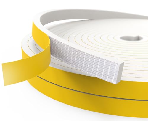 Dichtungsband Türdichtung Selbstklebend, Fensterdichtung Siegel Streifen 20mm(B) x 10mm(D) Lärm Schalldämmung Wasserdicht Gummidichtung Abdichtungsband für Türen Fenster Weiß (2 Rollen je 2m lang) von YingErTool
