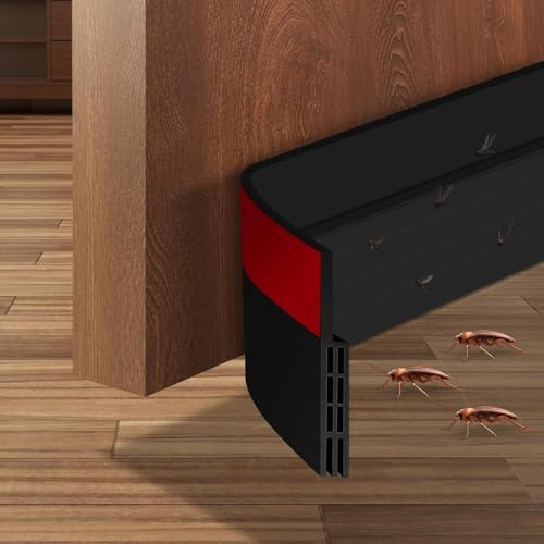 Türdichtung Zugluftstopper für Türen, Tür Zugluftstopper für Energie sparen, Luftzugstopper für Türen, Tür Zugluftstopper Ideal Auch als Schallschutz, Kälteschutz (Schwarz) von YingErTool