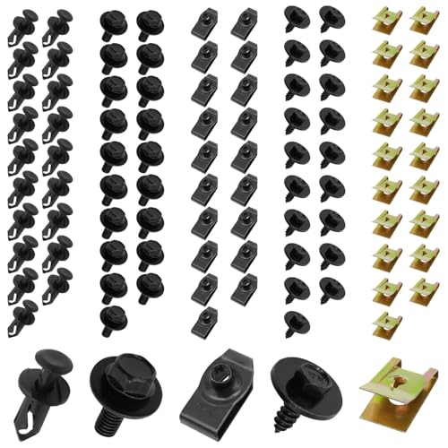 100 Stück Karosserieschrauben,Blechmuttern Sortiment,Blechmutter Schraube Mutter Clip Kit,Karosserie Clip,Kfz Clips Sortiment,U-Klammer Für Den Einsatz In Autos Baggern Traktoren Und Anderen Maschinen 100 Stück Karosserieschrauben,Blechmuttern Sortiment,Blechmutter Schraube Mutter Clip Kit,Karosserie Clip,Kfz Clips Sortiment,U-Klammer Für Den Einsatz In Autos Baggern Traktoren Und Anderen Maschinen von YingMengZhiGe
