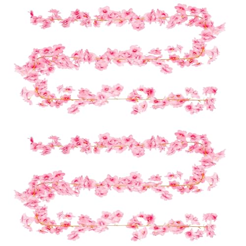 2 Stück Kirschblüten Blumengirlande Künstlich,Rosa Blumen Deko,Kirsch Girlande Blumenranke für Party,Hochzeit,Garten,Haus Dekoration,Pink Kunstblume Sakura Blumenranken Outdoor Deko (Hellrosa, 1,8m) 2 Stück Kirschblüten Blumengirlande Künstlich,Rosa Blumen Deko,Kirsch Girlande Blumenranke für Party,Hochzeit,Garten,Haus Dekoration,Pink Kunstblume Sakura Blumenranken Outdoor Deko (Hellrosa, 1,8m) von YingMengZhiGe