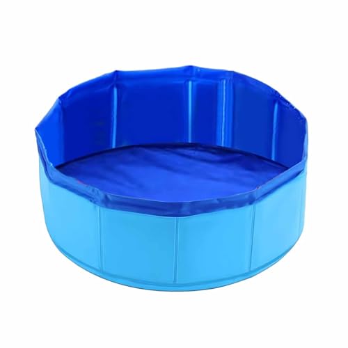 Faltbarer Hundepool, 30×10cm Katzenpool Klein,Blau Katzen Planschbecken,Hunde Planschbecken,Faltbarer Haustierpool für Katze Hund,Hund Schwimmbecken Tragbare,PVC Hundepool Schwimmbad für Baden Spielen von YingMengZhiGe