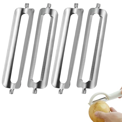 Für Tupperware Sparschäler Schäler Ersatzklingen,Kartoffelschäler,Multifunktional Gemüseschäler,Küchenersatzmesser,Turbo schäler,Praktischer Schäler für Obst und Gemüse für die heimische Küche (4 PCS) von YingMengZhiGe