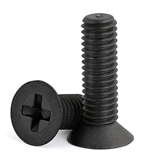 Senkkopfschrauben M4 x 15 mm, Nylon, Kunststoff, für Befestigungselemente, Feststellvorrichtungen, mechanische Form, Schwarz, 100 Stück von YingShi Art