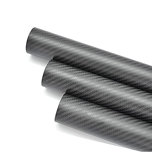 3K Kohlefaserrohr, Länge 500 mm, Innendurchmesser 18 mm, Außendurchmesser 20 mm, Köperpolster (2 Stück) von YingShi Art