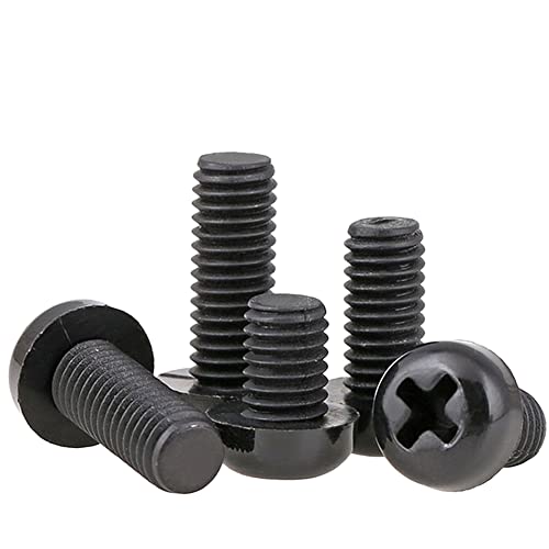 50 schwarze Nylon-Rundkopfschrauben und Muttern, M5 x 15 mm, für Befestigungselemente, Verriegelungsvorrichtungen, feste mechanische Form. von YingShi Art