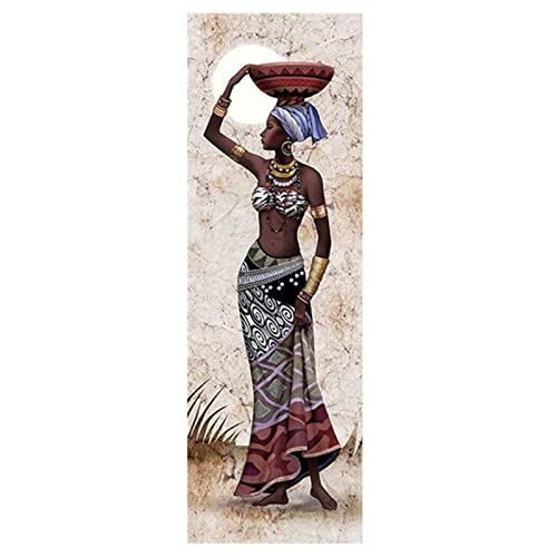 5D Diamond Painting Set für Erwachsene,Diamant Malerei Bilder Afrikanische Frau,DIY Malen Nach Zahlen Erwachsene Strass Stickerei Arts Craft Diamant Painting als Home Wand Dekor und Geschenk 40x80cm von Yingeen