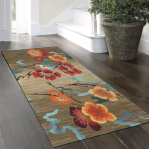 Teppich Läufer Flur Küche Rutschfest Waschbar 60x280cm Teppichläufer Lang, Braun Kücheteppich Küchenläufer Meterware Korridor Tepiche Schlafzimmer Esszimmer Schmutzfangmatte Breit 40-140Cm von Yinghesheng