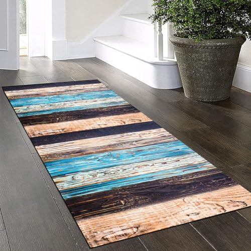 Yinghesheng Teppich Läufer Flur Küche rutschfest Waschbar 60x200cm Bunter Holzmaserung Patchwork Teppichläufer Kücheläufer Polyester Meterware Anpassbar Yinghesheng Teppich Läufer Flur Küche rutschfest Waschbar 60x200cm Bunter Holzmaserung Patchwork Teppichläufer Kücheläufer Polyester Meterware Anpassbar von Yinghesheng