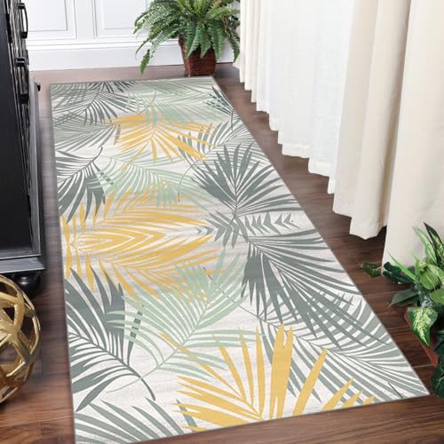 Yinghesheng 3D Teppich Läufer Flur Küche 40x400cm Lange Kücheläufer Teppichläufer Blattmuster Meterware Anpassbar | von Yinghesheng