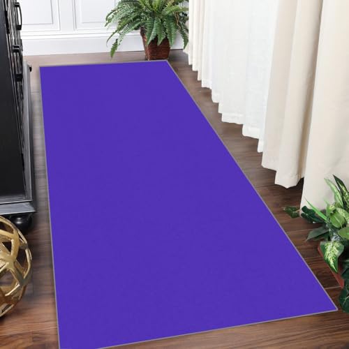 Yinghesheng Läufer Flur Küche Waschbar rutschfest 80x200cm Lang Küchenteppich Flurteppich Teppich Blau Einfarbiger Für Korridor Wohnzimmer Schlafzimmer Meterware Anpassbar | von Yinghesheng