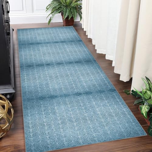 Teppich Läufer Flur Küchenläufer Waschbar Teppichläufer Eingangsmatte 40x500cm Teppich rutschfest Läufer Blau Geometrisches Streifenmuster Für Wohnzimmer Schlafzimmer Meterware Anpassbar Teppich Läufer Flur Küchenläufer Waschbar Teppichläufer Eingangsmatte 40x500cm Teppich rutschfest Läufer Blau Geometrisches Streifenmuster Für Wohnzimmer Schlafzimmer Meterware Anpassbar von Yinghesheng