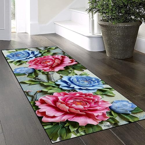 Yinghesheng Teppich Läufer Flur Küche rutschfest Waschbar 40x120cm Teppichläufer Lang,Pink Blau Blumen Küchenläufer Meterware Korridor Tepiche Schlafzimmer Esszimmer Schmutzfangmatte Breit 40-140cm Yinghesheng Teppich Läufer Flur Küche rutschfest Waschbar 40x120cm Teppichläufer Lang,Pink Blau Blumen Küchenläufer Meterware Korridor Tepiche Schlafzimmer Esszimmer Schmutzfangmatte Breit 40-140cm von Yinghesheng