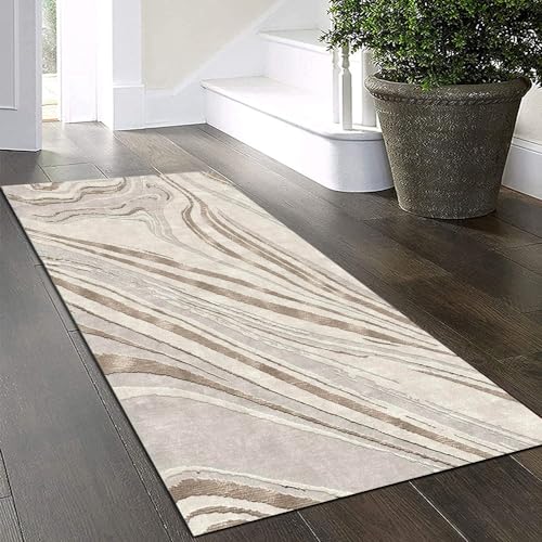 Yinghesheng Teppich Läufer Flur Küche rutschfest Waschbar 40x150cm Creme/Beige Teppichläufer Kücheläufer Polyester Meterware Anpassbar von Yinghesheng