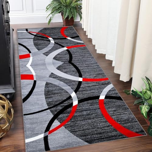 Yinghesheng Teppich Läufer Flur Küche rutschfest waschbar Teppichläufer Lang 40x400cm Küchenläufer Flurteppich Grau Rot Moderne Geometrische Streifen Korridor Tepiche Schlafzimmer Schmutzfangmatte Yinghesheng Teppich Läufer Flur Küche rutschfest waschbar Teppichläufer Lang 40x400cm Küchenläufer Flurteppich Grau Rot Moderne Geometrische Streifen Korridor Tepiche Schlafzimmer Schmutzfangmatte von Yinghesheng