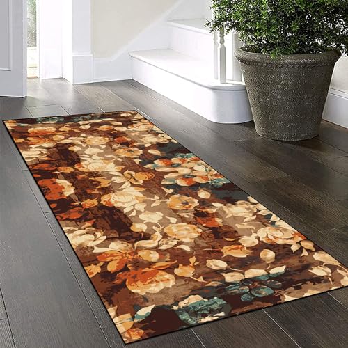 Yinghesheng Teppich Läufer Flur Lang küchenteppich waschbar rutschfest braunes Blumenmuster Teppich 140x220cm Polyester Dauerhaft für Wohnzimmer Schlafzimmer Büro Esszimmer Teppichläufer Meterware Yinghesheng Teppich Läufer Flur Lang küchenteppich waschbar rutschfest braunes Blumenmuster Teppich 140x220cm Polyester Dauerhaft für Wohnzimmer Schlafzimmer Büro Esszimmer Teppichläufer Meterware von Yinghesheng
