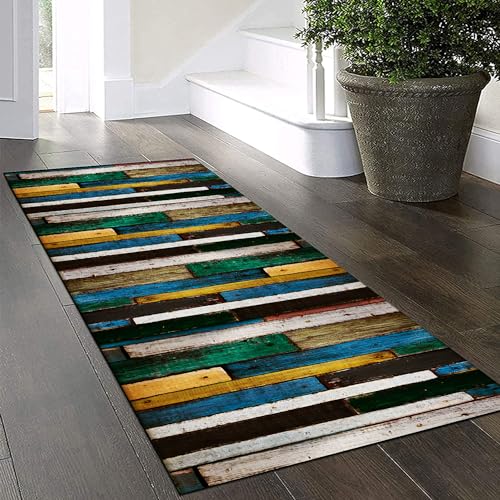Yinghesheng Teppich Läufer Flur rutschfest Küchen Teppich 70x300cm Bunter Holzmaserung Patchwork Küchenteppich Küchenläufer Korridor Schlafzimmer Wohnzimmer Meterware Eingang Esszimmer Yinghesheng Teppich Läufer Flur rutschfest Küchen Teppich 70x300cm Bunter Holzmaserung Patchwork Küchenteppich Küchenläufer Korridor Schlafzimmer Wohnzimmer Meterware Eingang Esszimmer von Yinghesheng