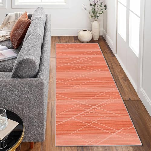 Yinghesheng Teppich Läufer rutschfest Flur Orange Einfarbig Moderner Einfach Küchenteppich Korridor Teppich Waschbar Meterware Schlafzimmer Korridor Teppich Länge Anpassbare,Orange,50x200cm von Yinghesheng